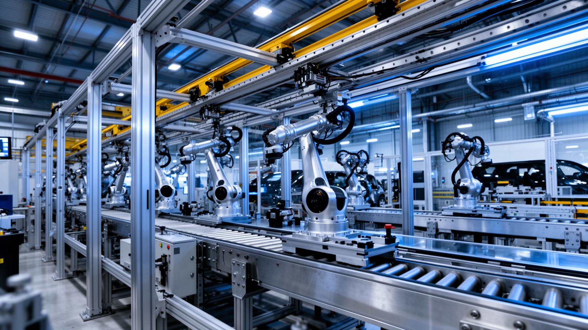 Linha de produção industrial